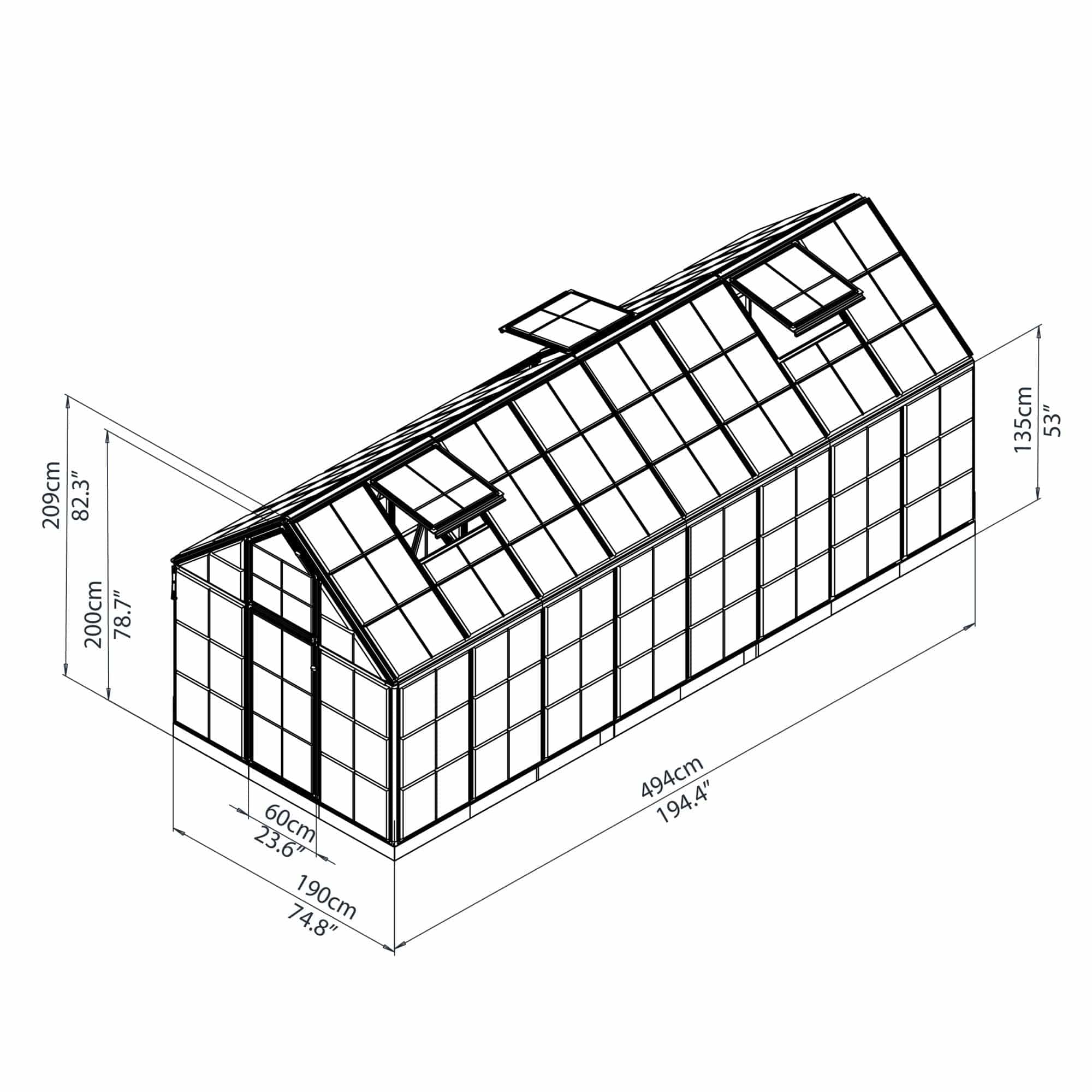 Palram - Canopia | Snap & Grow Greenhouse Kit - 6ft Wide - Silver With 0.8mm Polycarbonate Glazing - Image 25