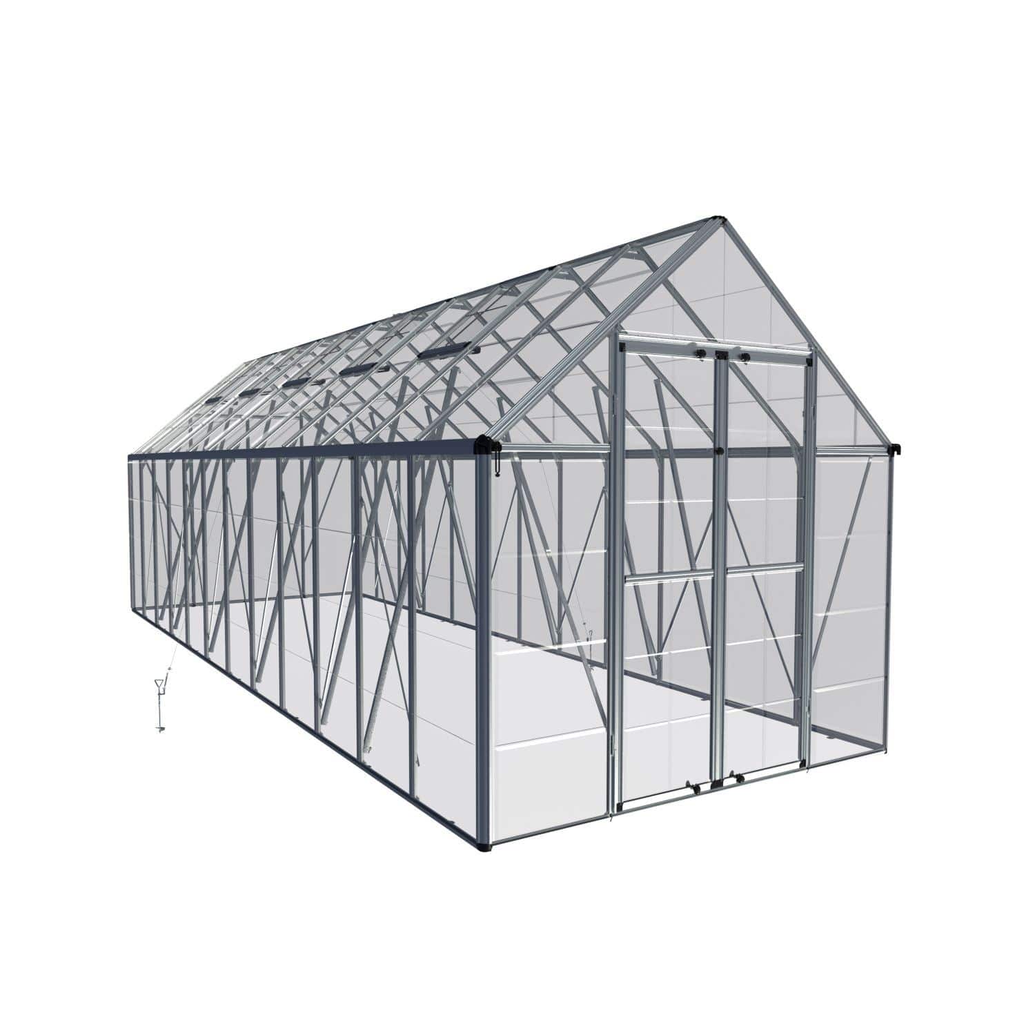 Palram - Canopia | Snap & Grow Greenhouse Kit - 8 Ft Wide - Silver With 0.8mm Polycarbonate Glazing - Image 20