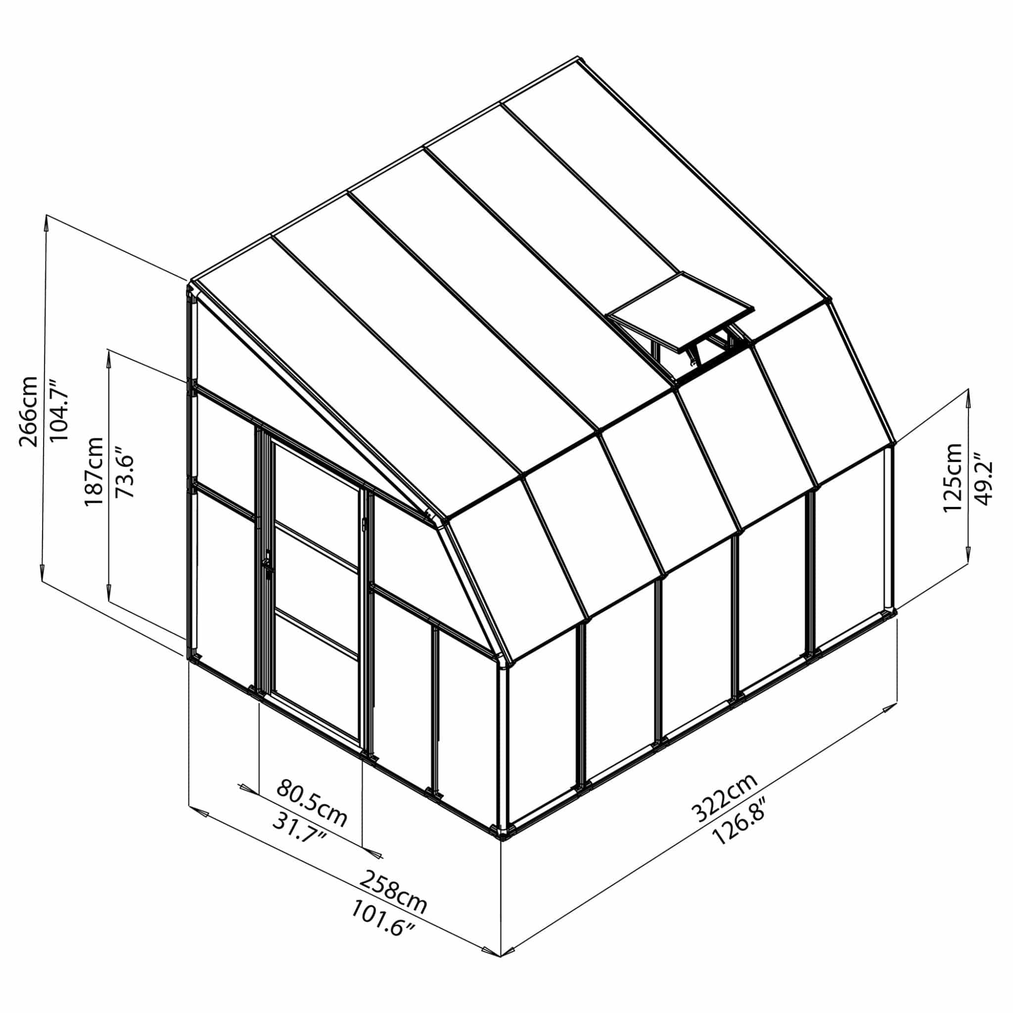 Palram - Canopia | Sun Room Eight Sunroom Enclosure, Lean To Greenhouse Kit - Image 11