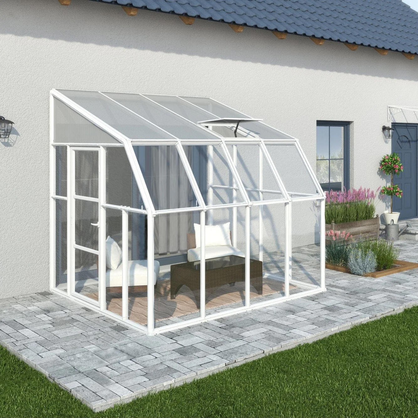 Palram - Canopia | Sun Room Eight Sunroom Enclosure, Lean To Greenhouse Kit - Image 3