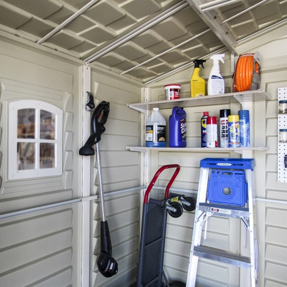 DuraMax | 10.5x8x6 ft Woodbridge Plus Vinyl Plastic Storage Shed with Foundation - Image 15