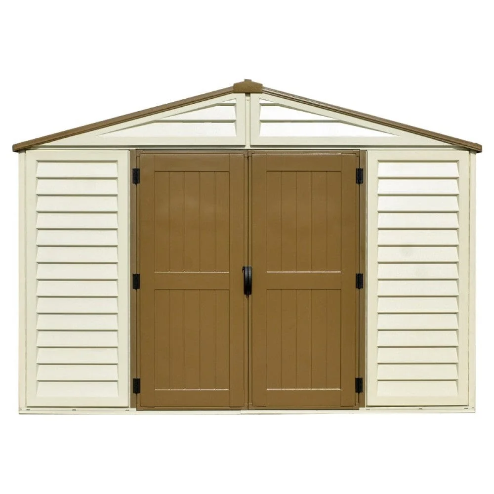 DuraMax | 10.5x8x6 ft Woodbridge Plus Vinyl Plastic Storage Shed with Foundation - Image 23