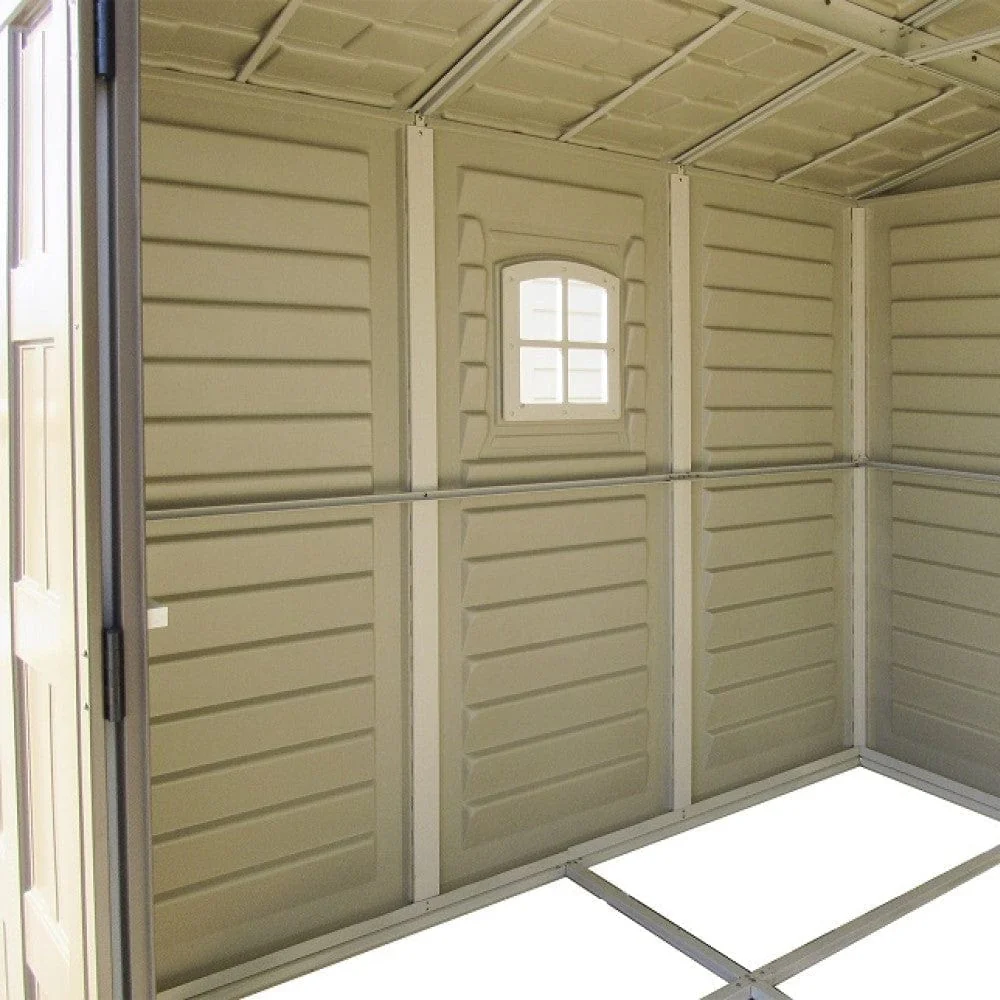 DuraMax | 10.5x8x6 ft Woodbridge Plus Vinyl Plastic Storage Shed with Foundation - Image 7