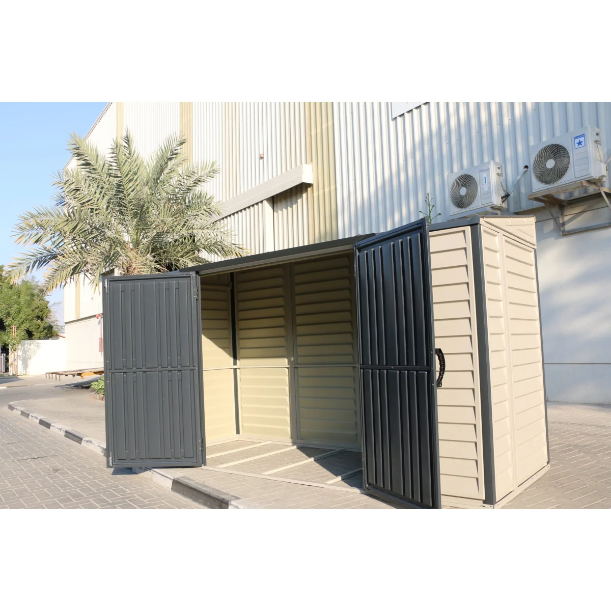 DuraMax | 10x4 ft SideMate Plus Pro Vinyl Plastic Storage Shed with Double Doors and Foundation - Image 12