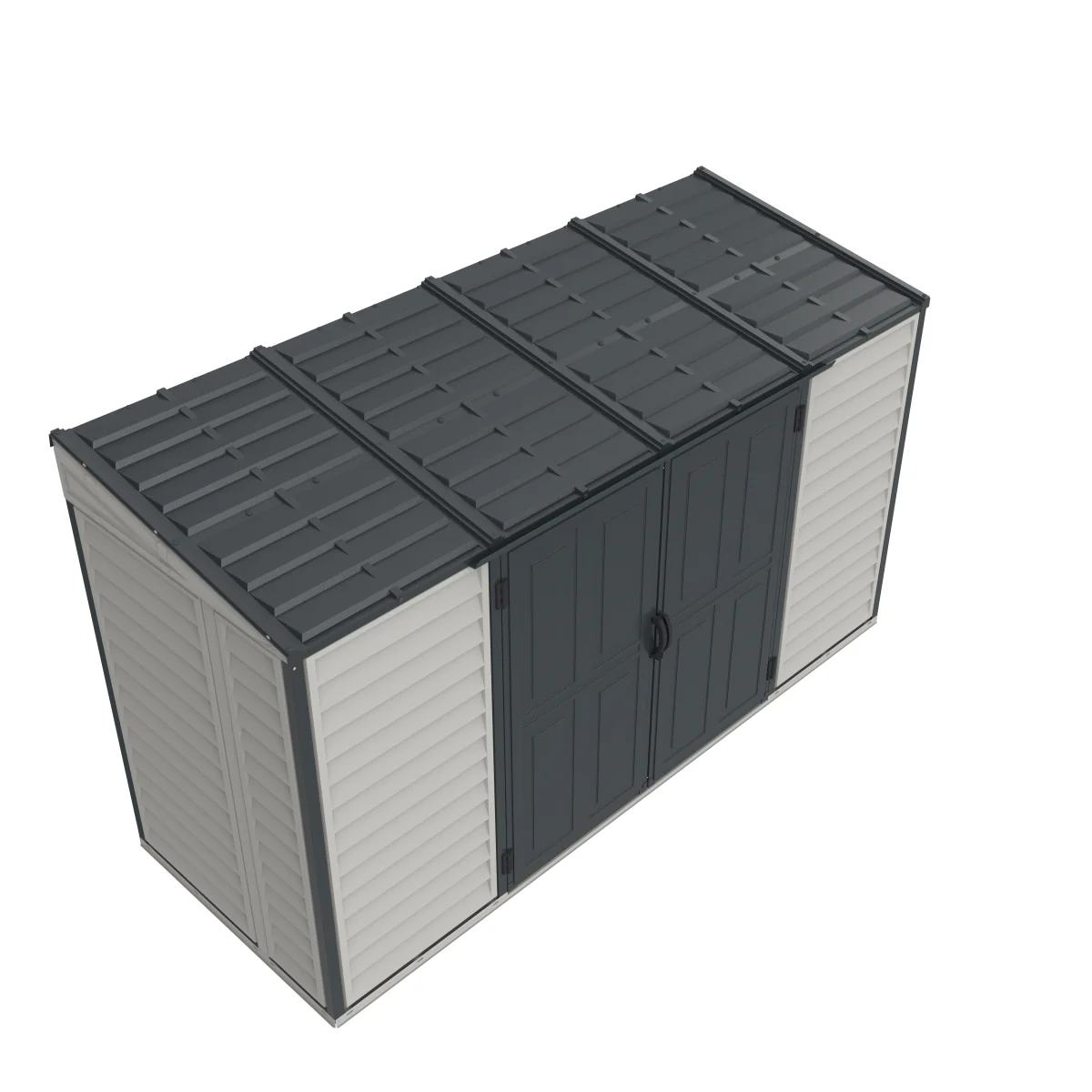 DuraMax | 10x4 ft SideMate Plus Pro Vinyl Plastic Storage Shed with Double Doors and Foundation - Image 3