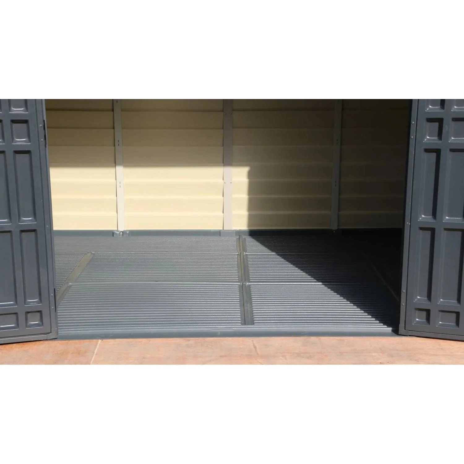 DuraMax | 10x8x6 ft StoreMax Plus Vinyl Plastic Storage Shed With Molded Floor - Image 7