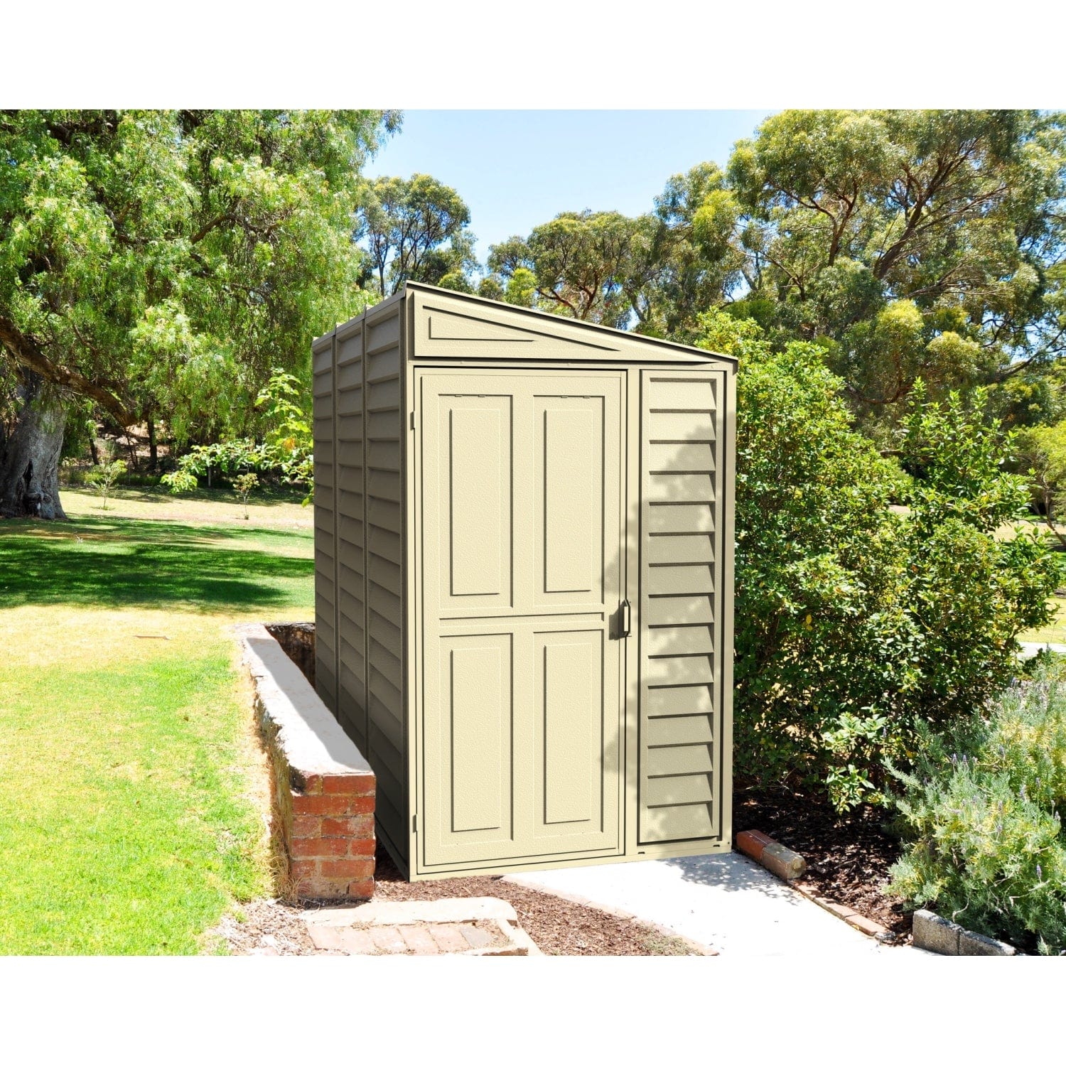 DuraMax | 4 ft Wide SideMate Vinyl Plastic Storage Shed with Foundation - Image 11