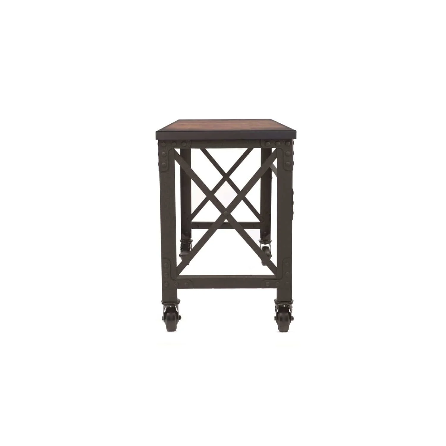DuraMax | 72 In. x 24 In. Rolling Industrial Worktable Desk With Solid Wood Top - Image 5
