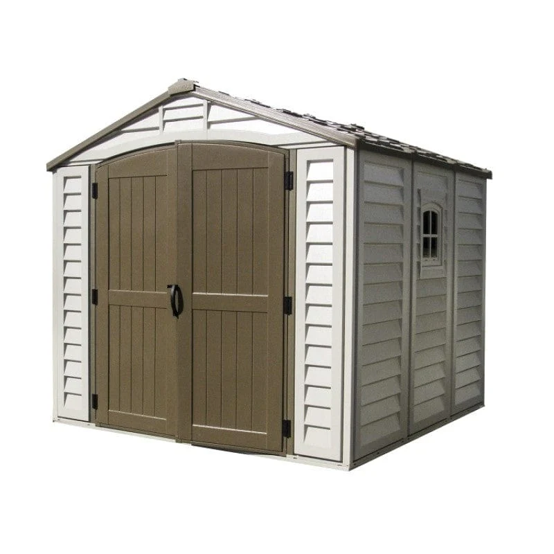 DuraMax | 8x8x6 ft DuraPlus Vinyl Plastic Storage Shed with Foundation