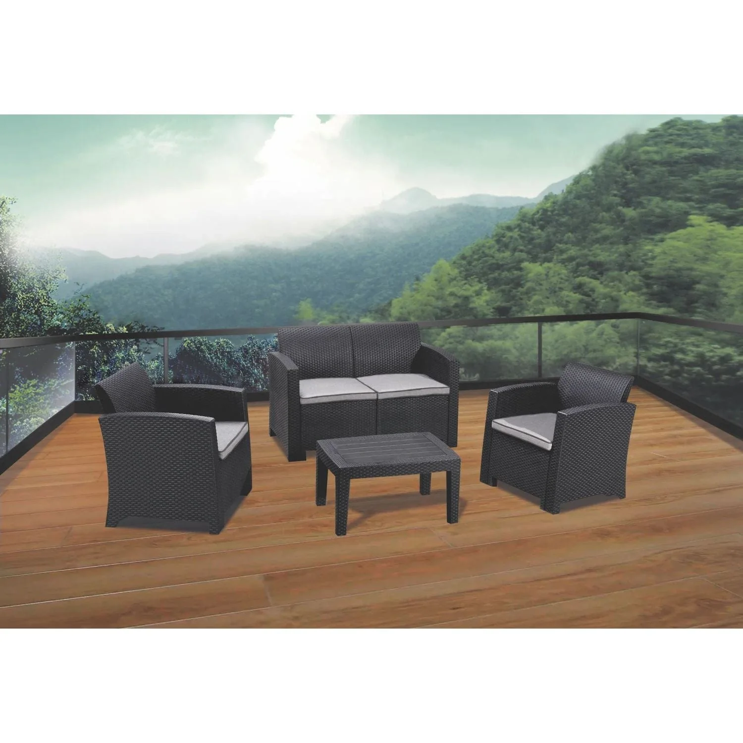 DuraMax | Cedarrattan Patio Loveseat Set - Image 3