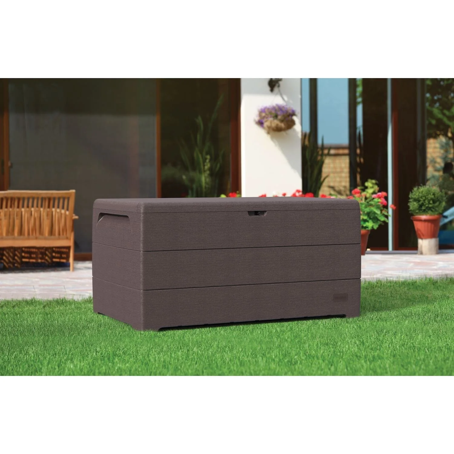 DuraMax | Deck Box Cedar Grain 110 Gallon Brown - Image 6