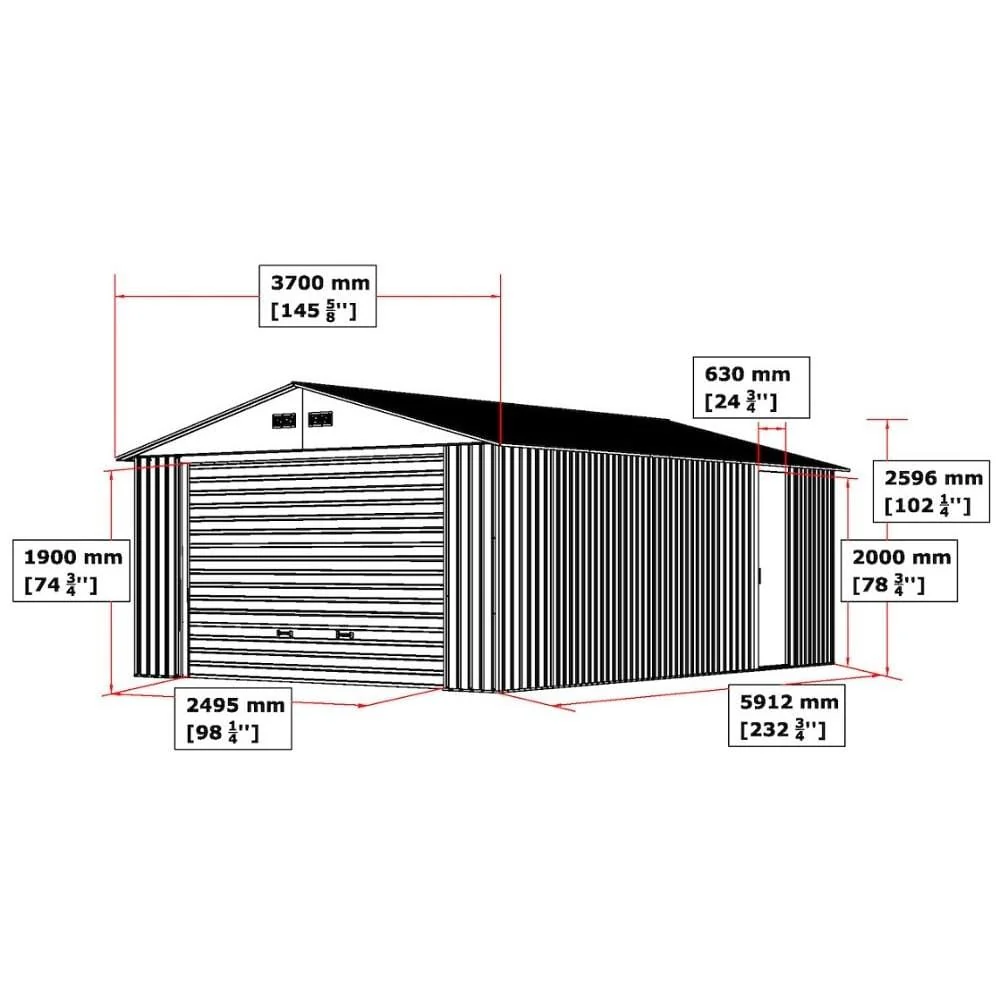 DuraMax | Imperial Metal Garage 12X20 Dark Gray with White | Western States - Image 15