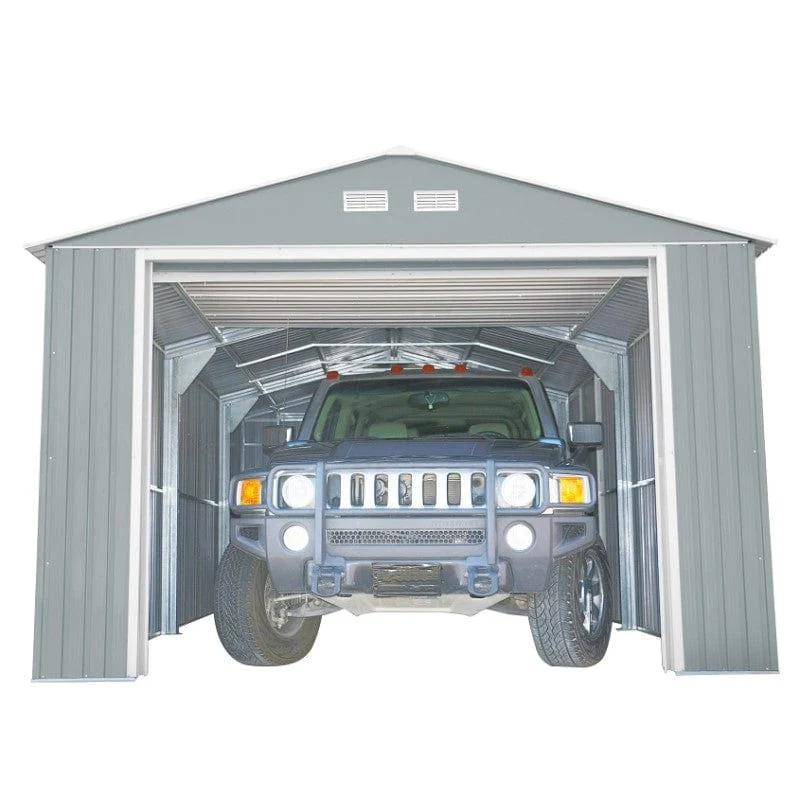 DuraMax | Imperial Metal Garage 12X20 Light Grey With Off White Trim | Western States - Image 9