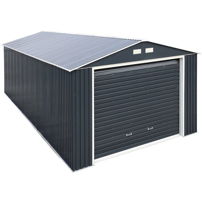 DuraMax | Imperial Metal Garage 12X26 Dark Gray with White | Eastern States - Image 18