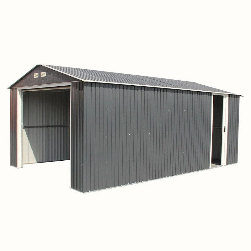 DuraMax | Imperial Metal Garage 12X26 Dark Gray with White | Western States - Image 8