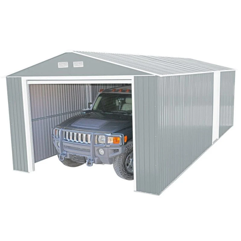 DuraMax | Imperial Metal Garage 12X26 Light Grey With Off White Trim | Western States - Image 9