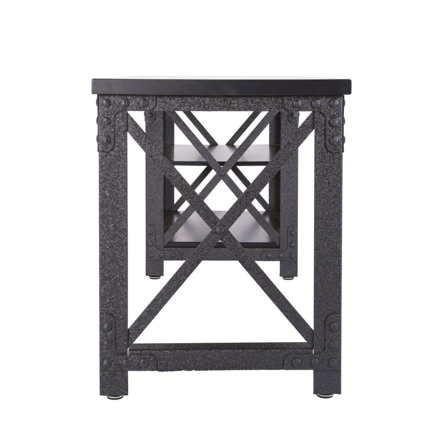 DuraMax | Weston 72" Industrial Metal & Wood desk with shelves - Image 8