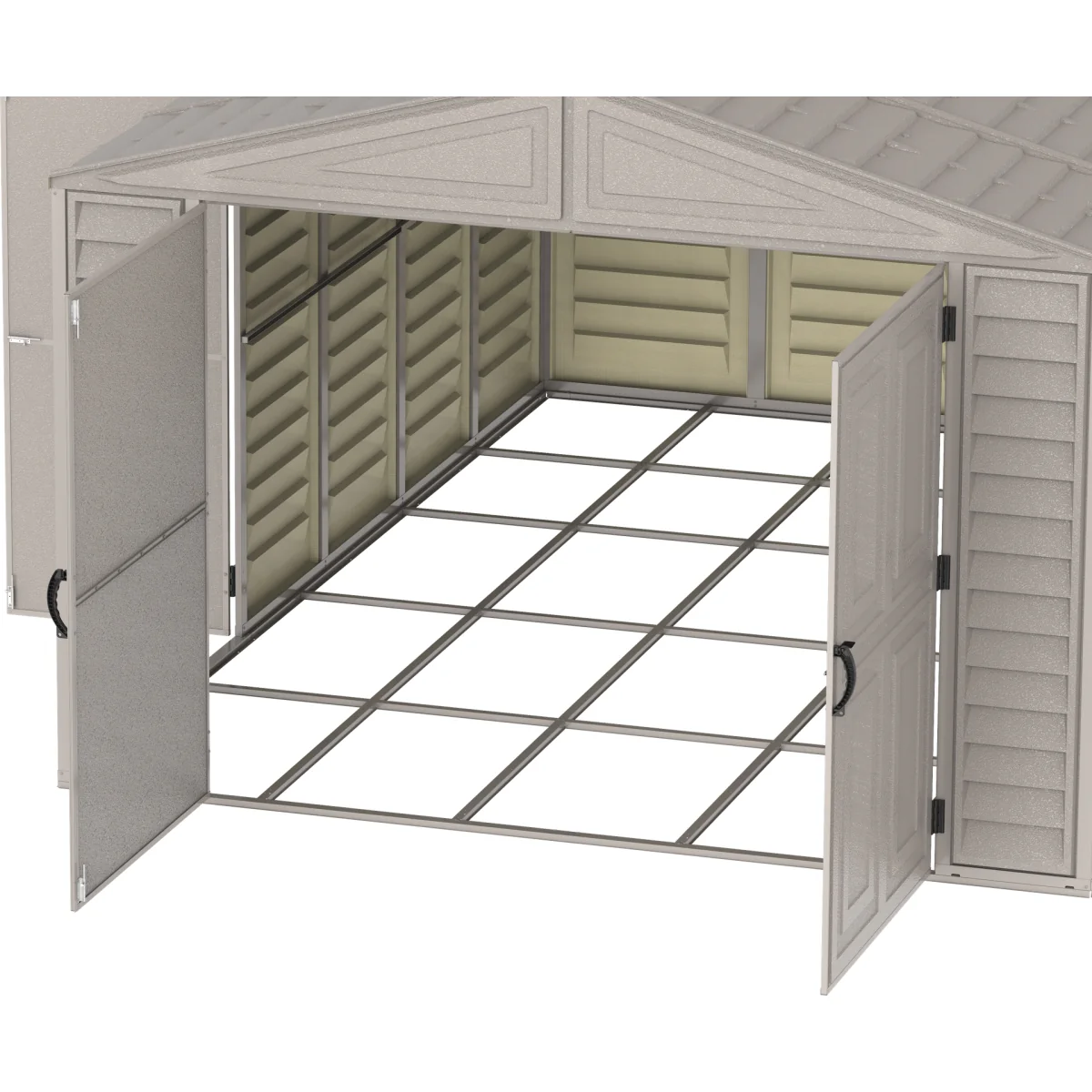 DuraMax | Woodbridge 10 ft 6 in Wide Vinyl Plastic Standalone Garage or Storage Building With Foundation Kit - Image 8