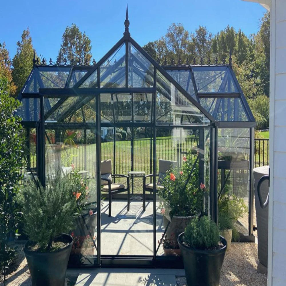 Janssens | 10x13x8 ft Junior Orangerie Glass Greenhouse Kit With 4mm Tempered Glass Glazing - Image 12