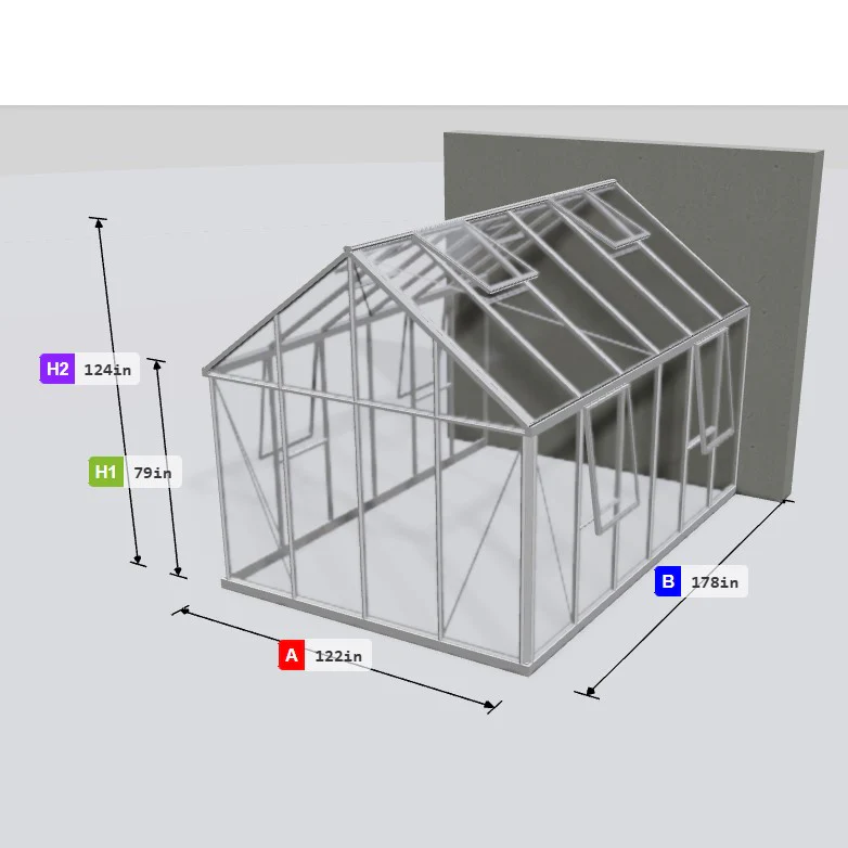 Janssens | 10x15 ft EOS Wall-Mounted Glass Greenhouse/Sunroom Kit With 4mm Tempered Glass - Image 2
