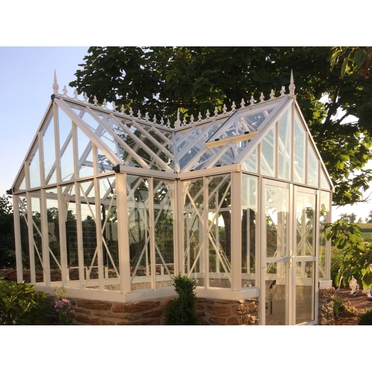 Janssens | 13x16x9 Ft Antique Orangerie Glass Greenhouse Kit With 4mm Tempered Glass Glazing - Image 7