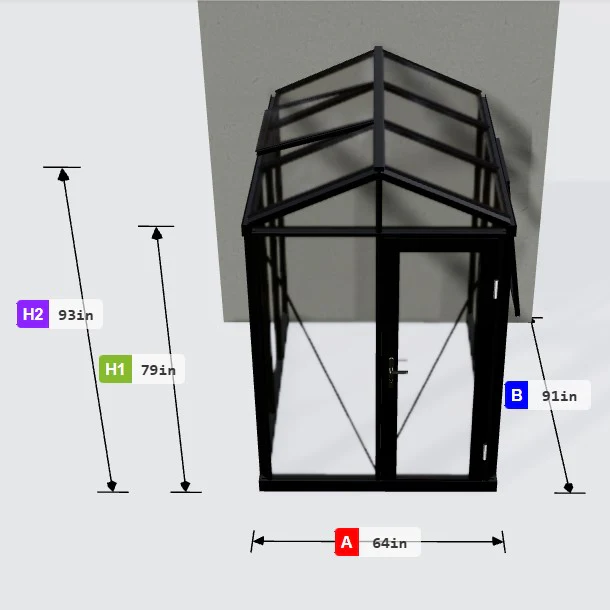 Janssens | 5x8 ft Helios Urban Glass Greenhouse/Portico Kit With 4mm Tempered Glass Glazing - Image 2