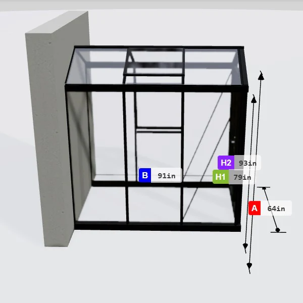 Janssens | 5x8 ft Helios Urban Glass Greenhouse/Portico Kit With 4mm Tempered Glass Glazing - Image 3