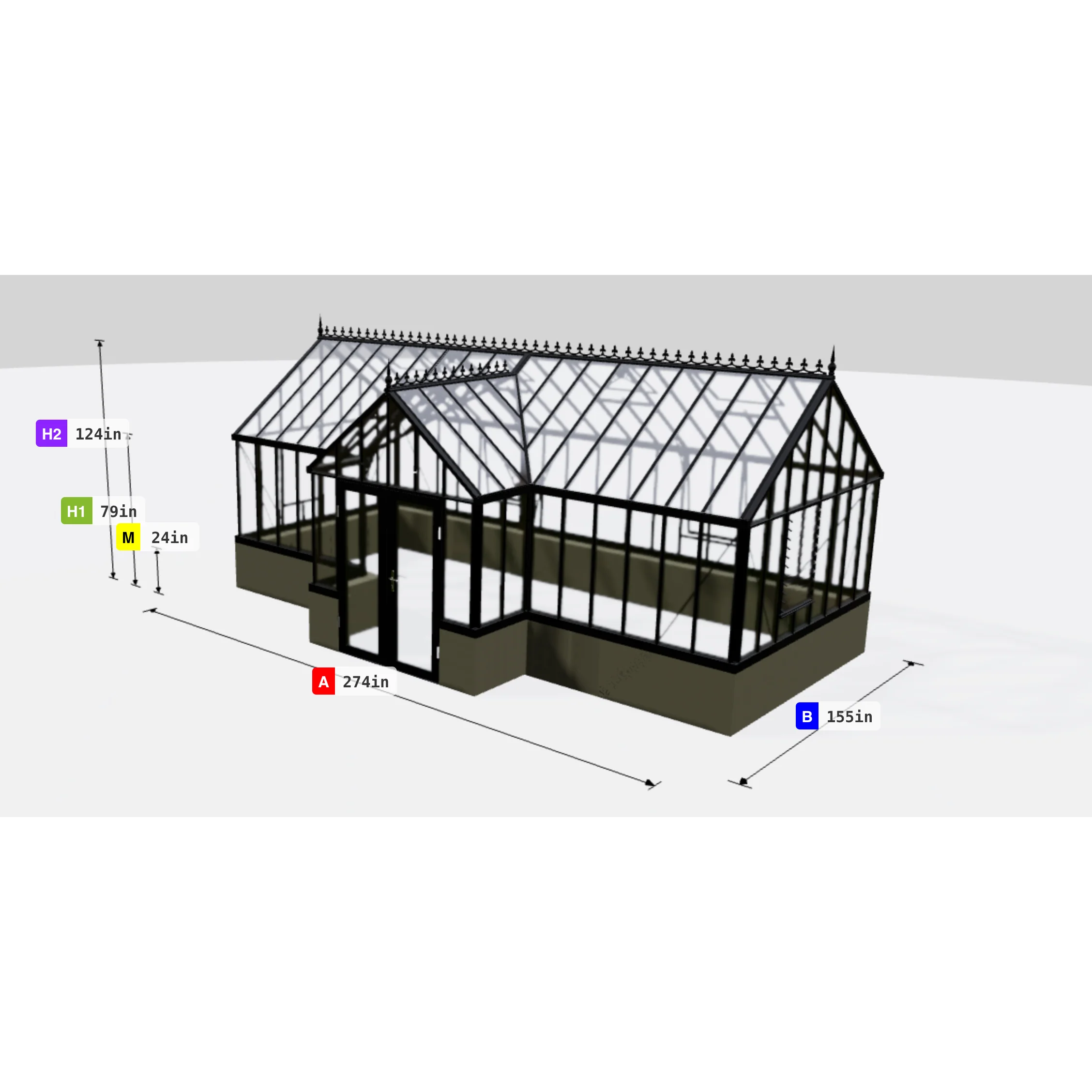 Janssens | EOS Royal T Victorian Glass Greenhouse Kit With 4mm Narrow Tempered Glass Glazing - Image 9