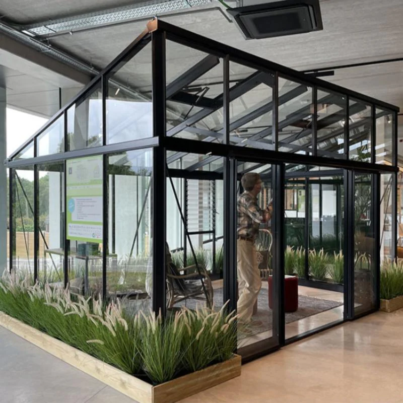 Janssens | Modern Pent Roof Glass Greenhouse Kit With 4mm Tempered Glass Glazing - Image 9