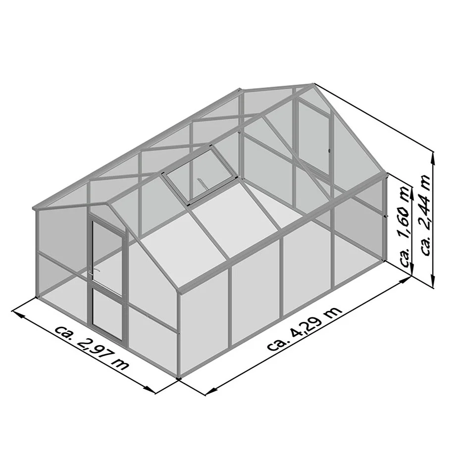 KGT | Nelke PRO 4 10x14 ft Greenhouse With 16mm Triple-Wall Polycarbonate Glazing - Image 15