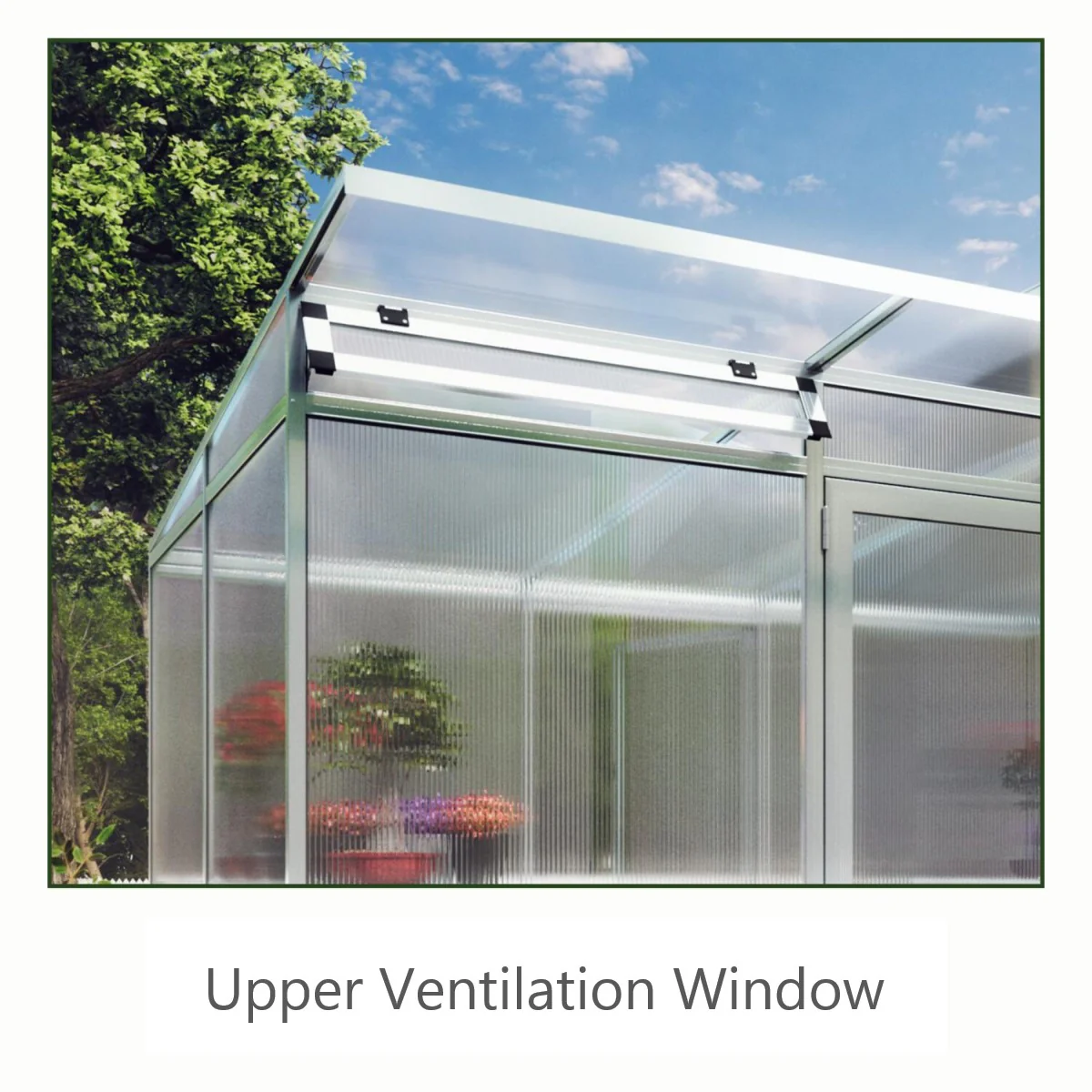 KGT | Linea II Modern Greenhouse 9ft 9in x 6ft 8in x 7ft - 4mm Glass / 10mm Twin-Wall Polycarbonate Glazing - Image 6