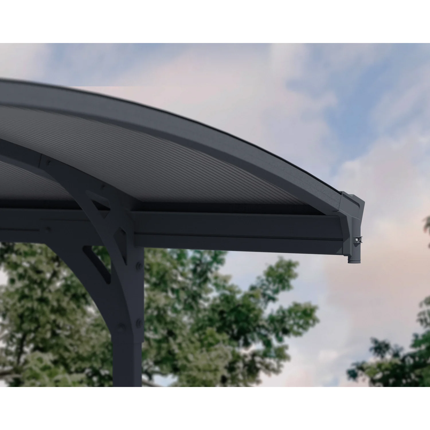 Palram - Canopia | 10x16 ft Vitoria 5000 Polycarbonate Carport - Gray/Gray - Image 3