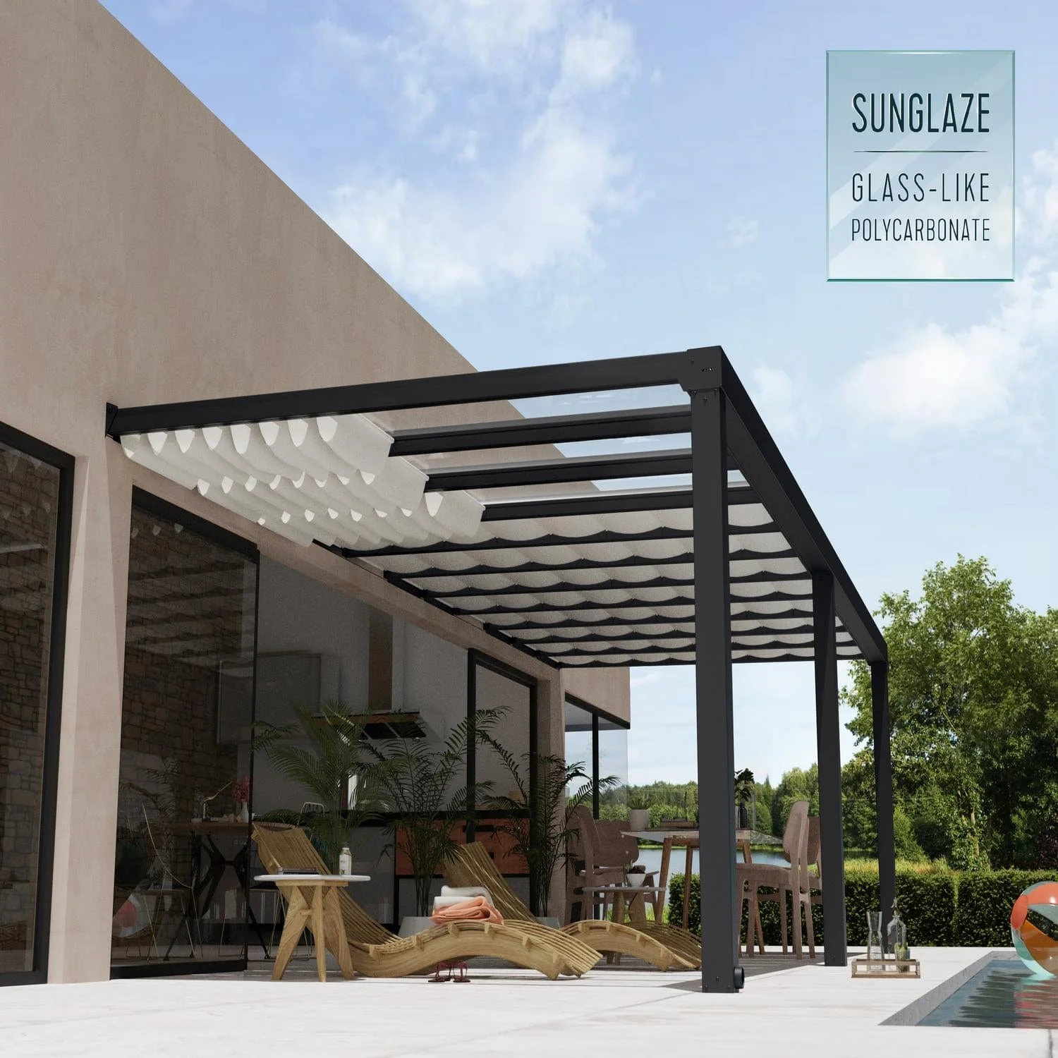 Palram - Canopia | 11x26 ft Stockholm Patio Cover Roof Blinds - Image 2