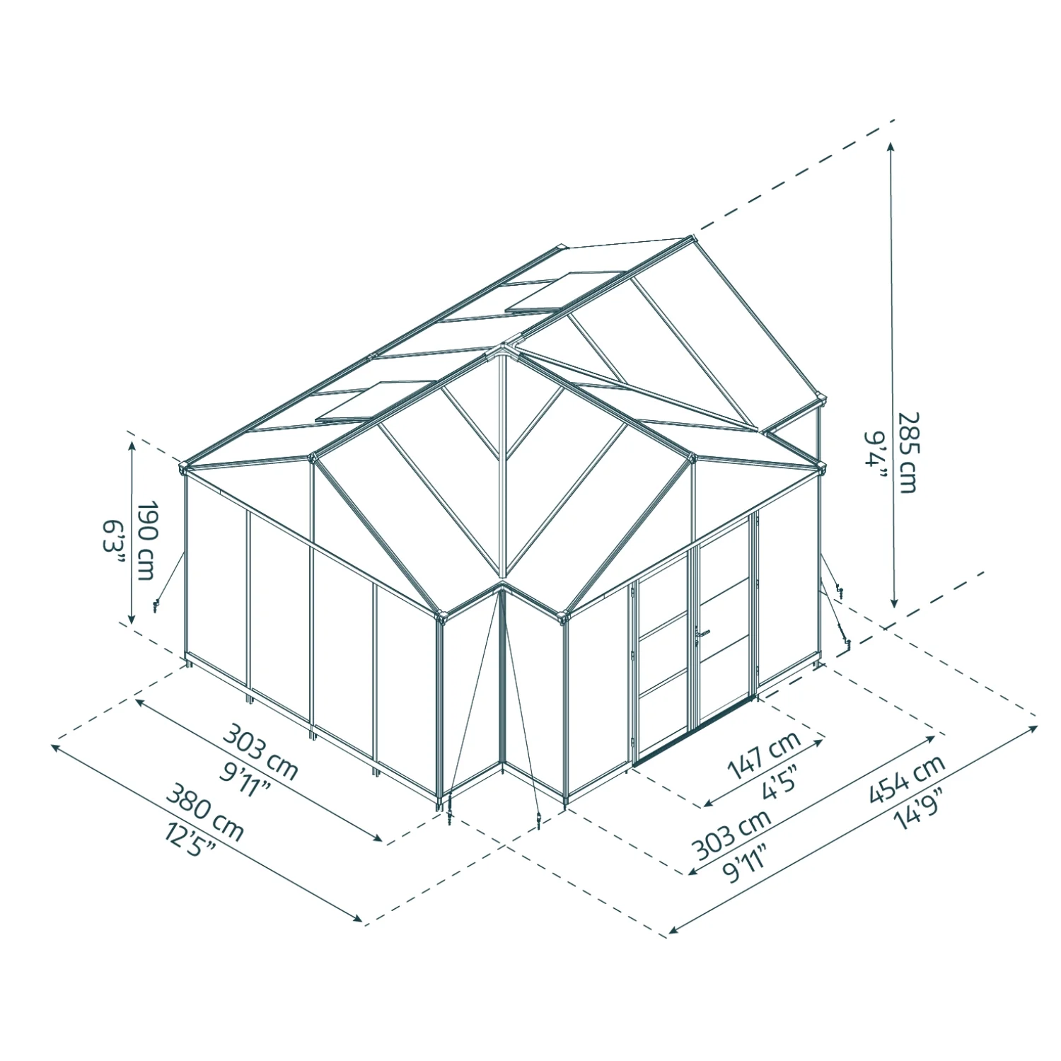 Palram - Canopia | 12x15 Ft Triomphe Chalet Greenhouse - Image 2
