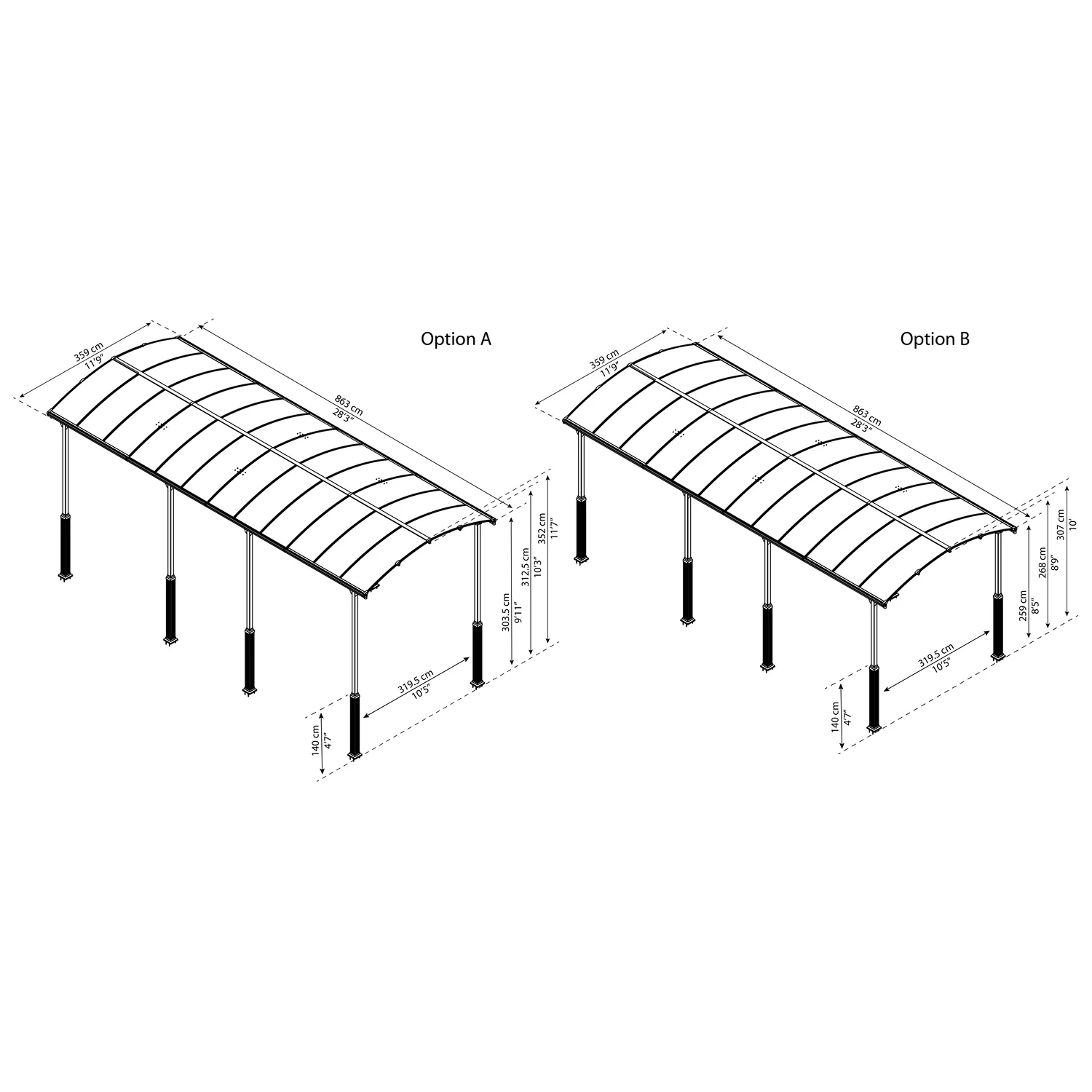 Palram - Canopia | Arcadia Alpine RV Carport 12x28x11.5 ft - Image 12
