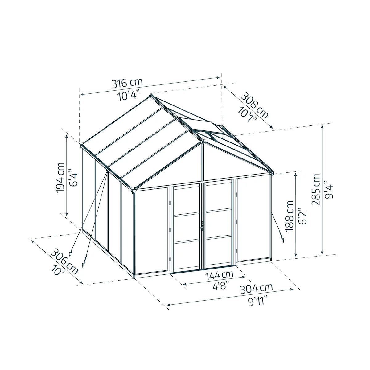Palram - Canopia | Aria Greenhouse with Polycarbonate Glazing - Image 9