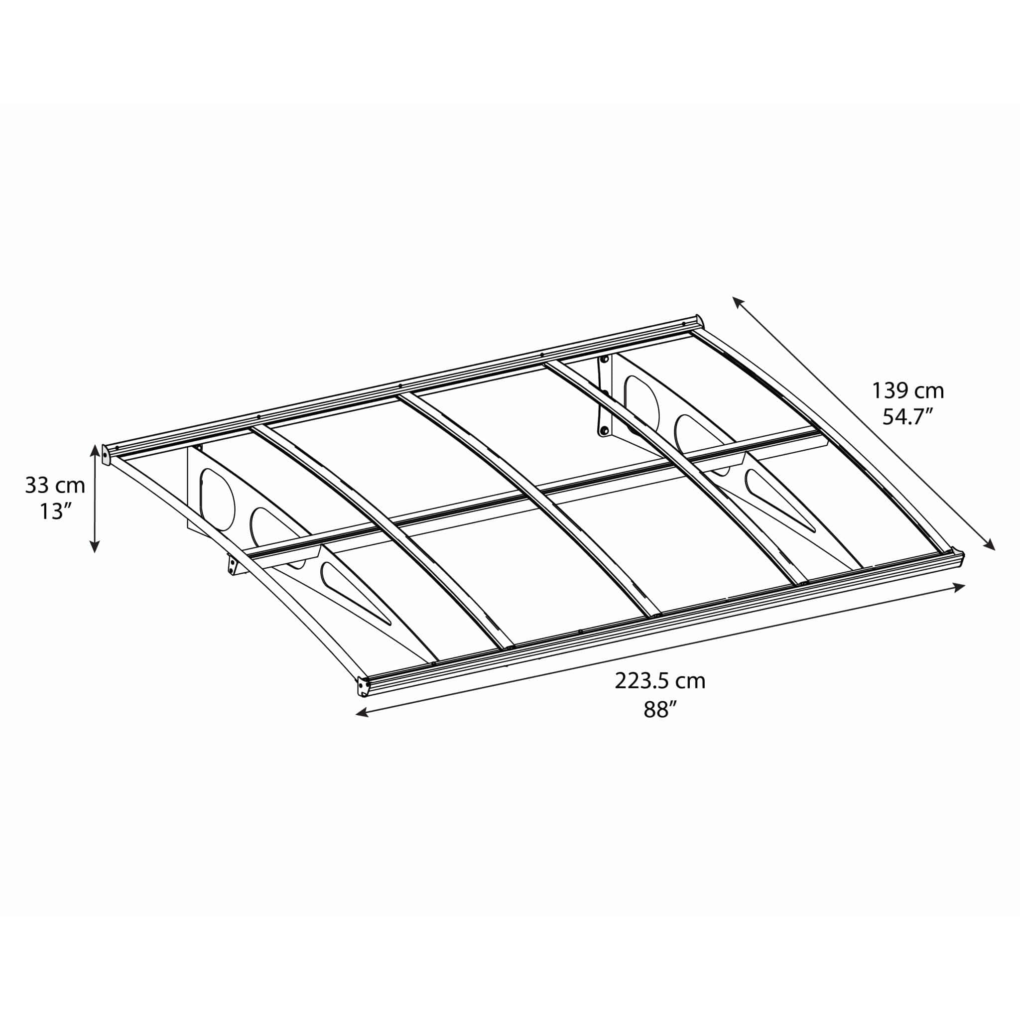 Palram - Canopia | Bordeaux Awning - White/Diffused Clear - 5 ft Wide - Image 12