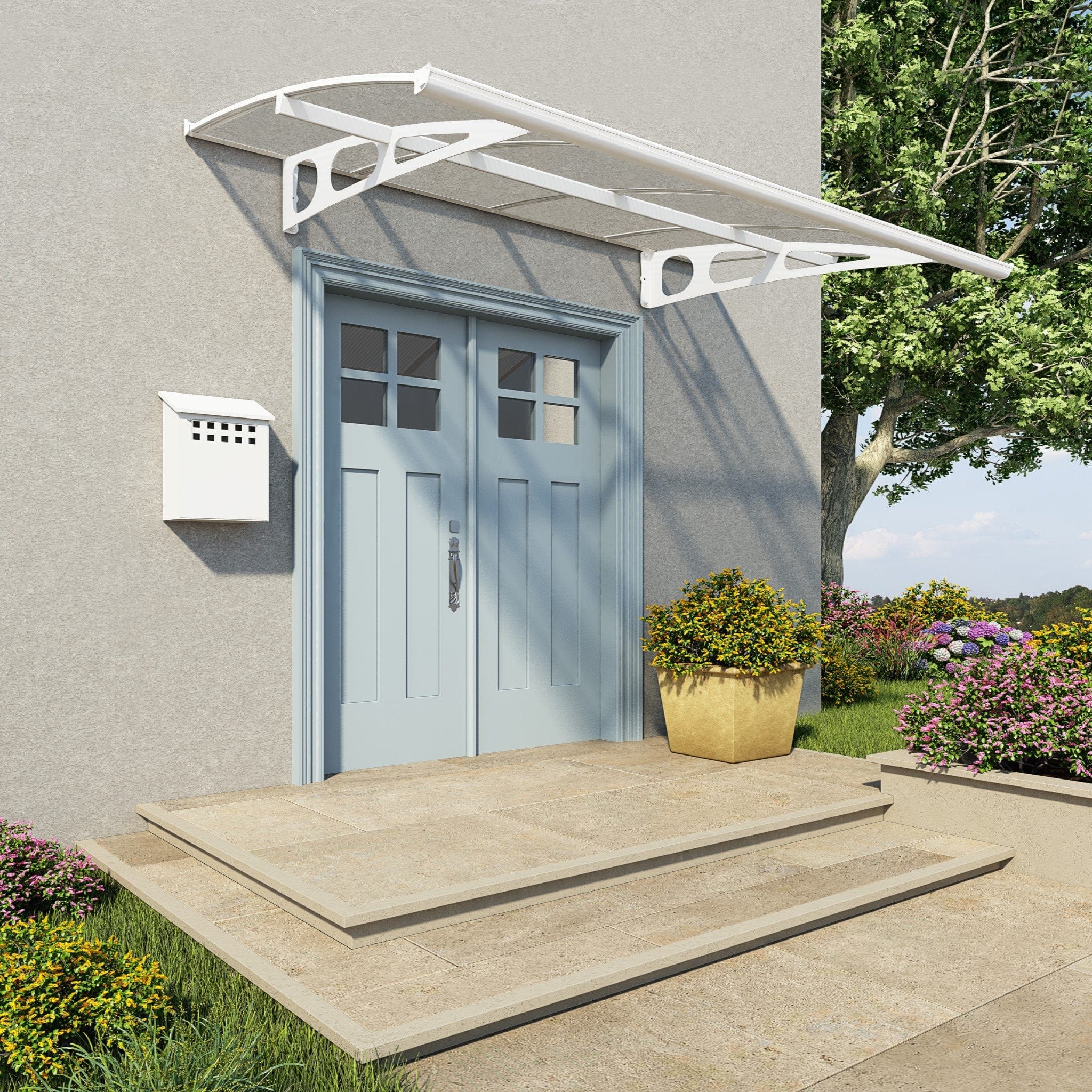 Palram - Canopia | Bordeaux Awning - White/Diffused Clear - 5 ft Wide - Image 3