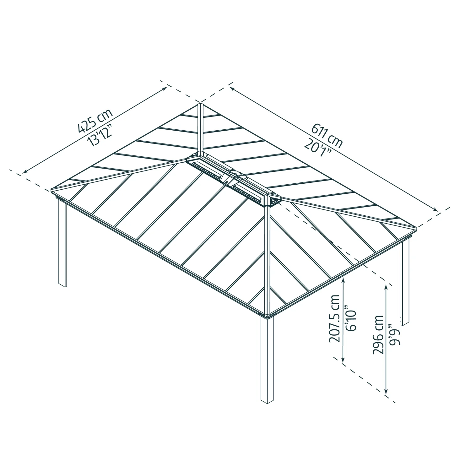 Palram - Canopia | Colorado Carport Kit - Grey Structure - Image 10