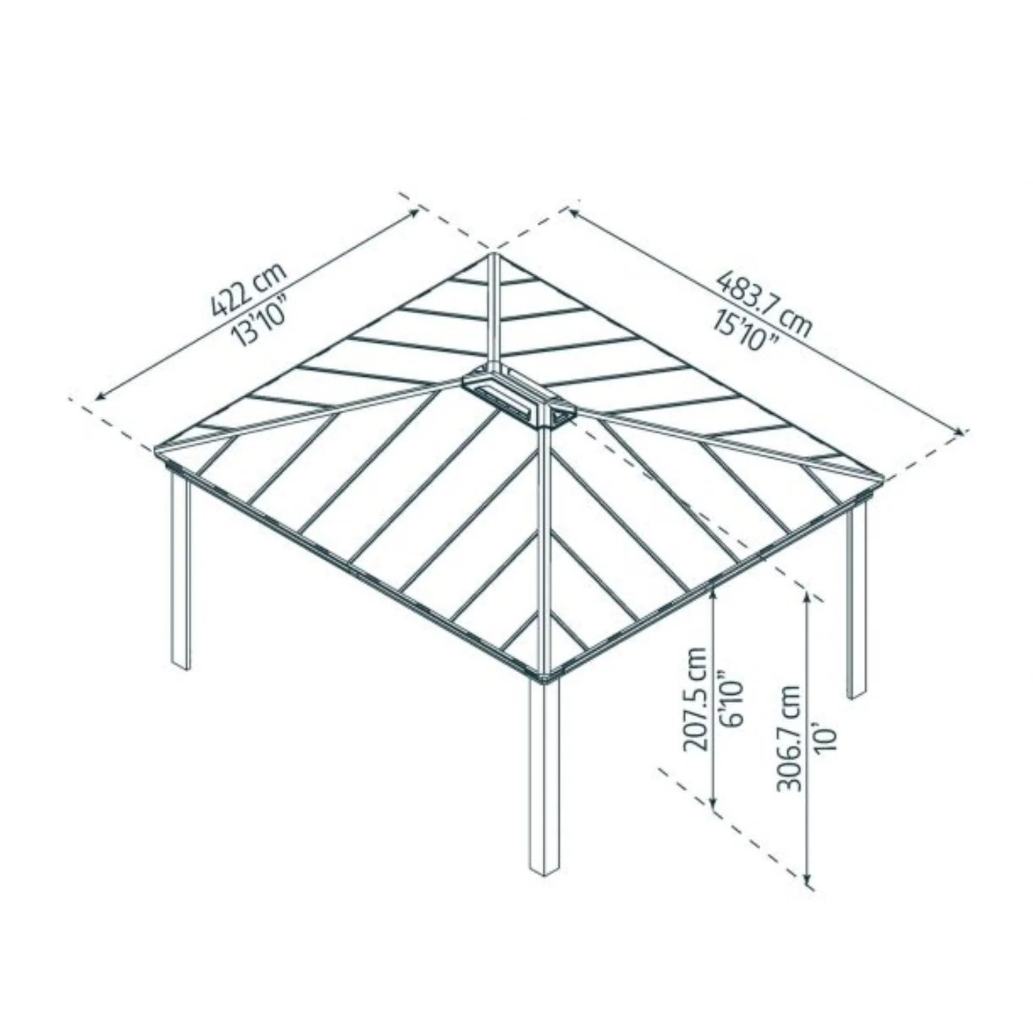 Palram - Canopia | Colorado Carport Kit - Grey Structure - Image 6