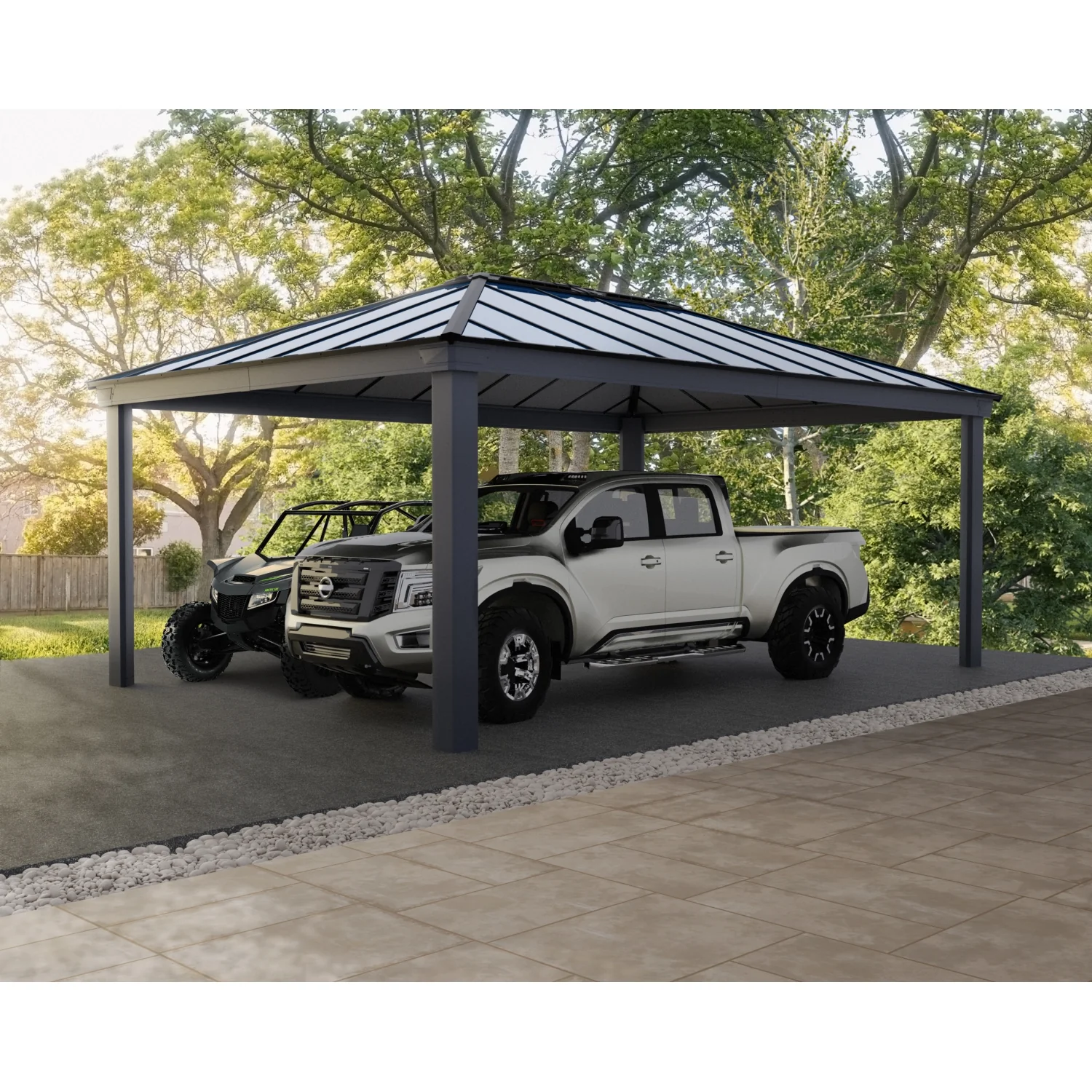 Palram - Canopia | Colorado Carport Kit - Grey Structure - Image 8