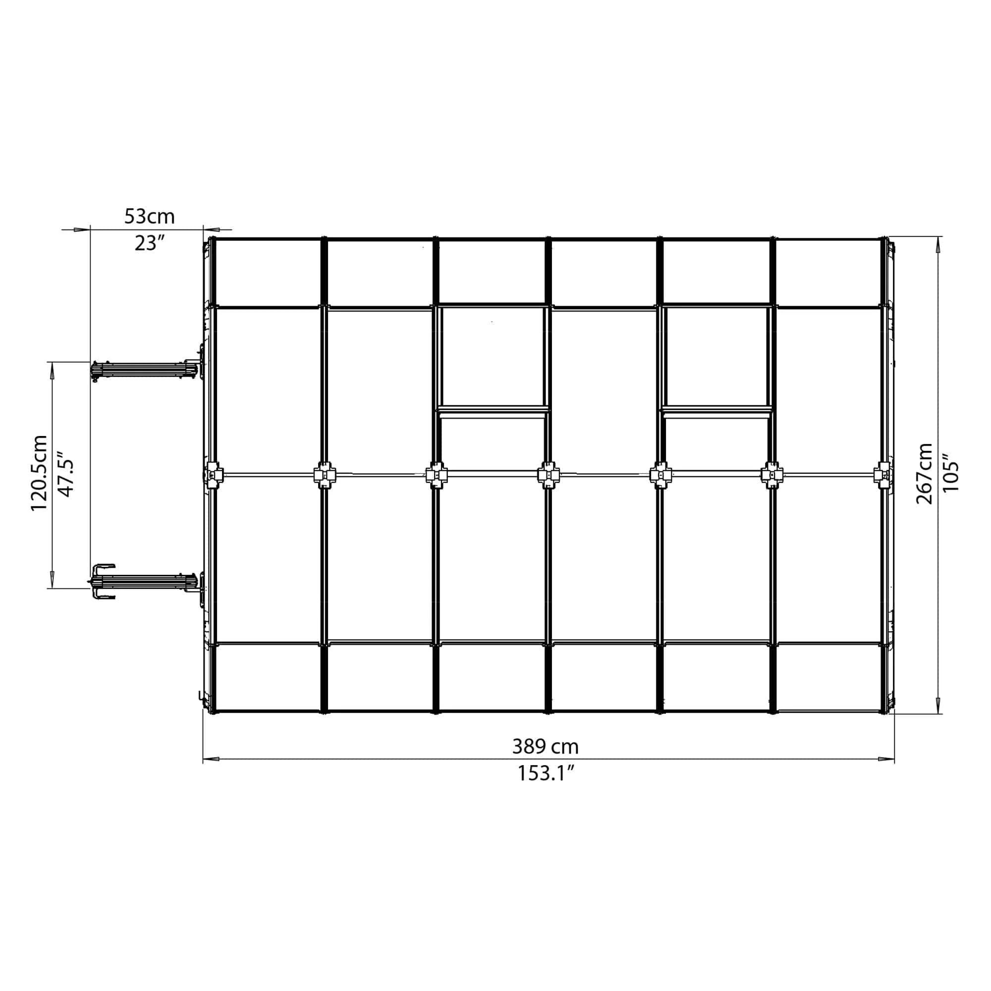 Palram - Canopia | Grand Gardener Greenhouse Kit - 8 ft Wide - Green - 6mm Twin-wall Polycarbonate Glazing - Image 15