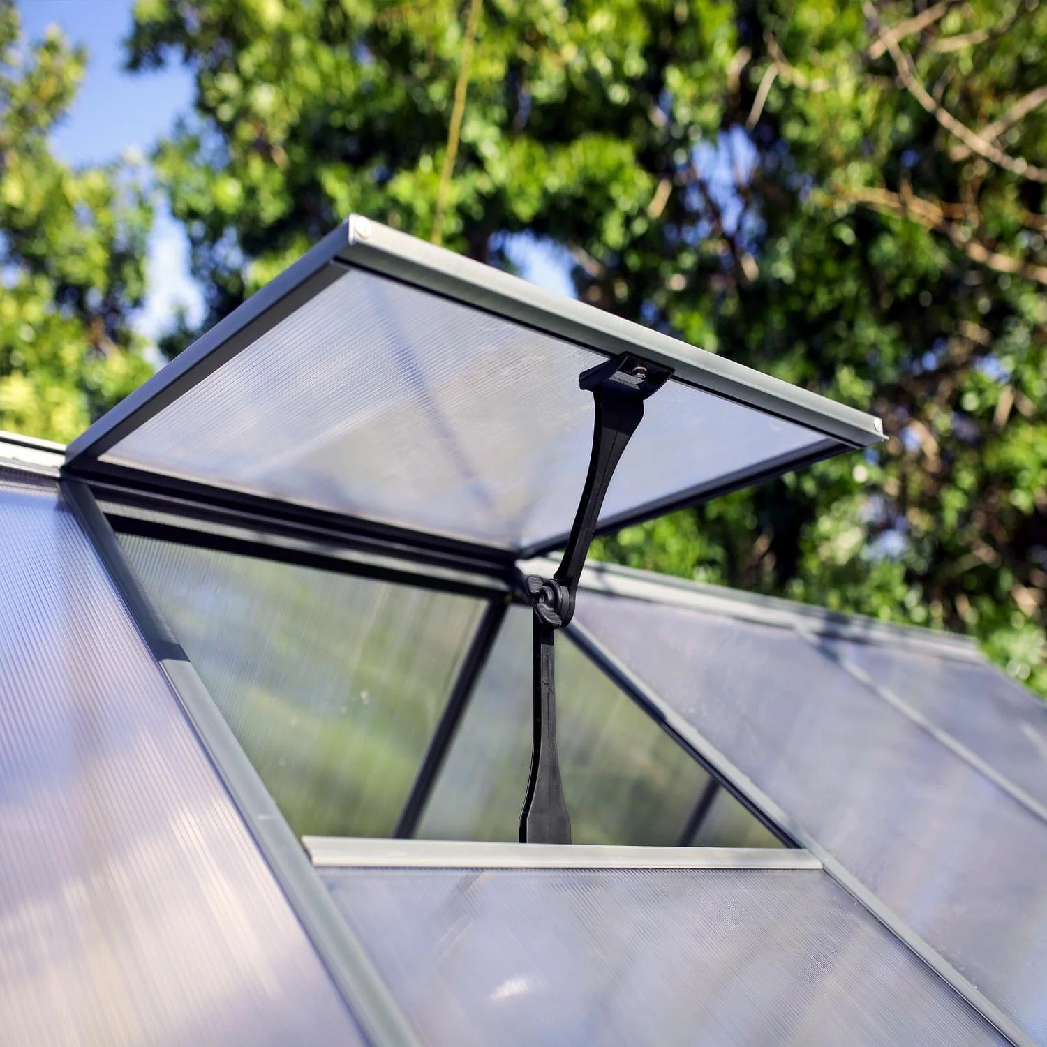 Palram - Canopia | 6x10 ft Hybrid Greenhouse Kit - Gray With 0.8mm Polycarbonate Glazing - Image 6