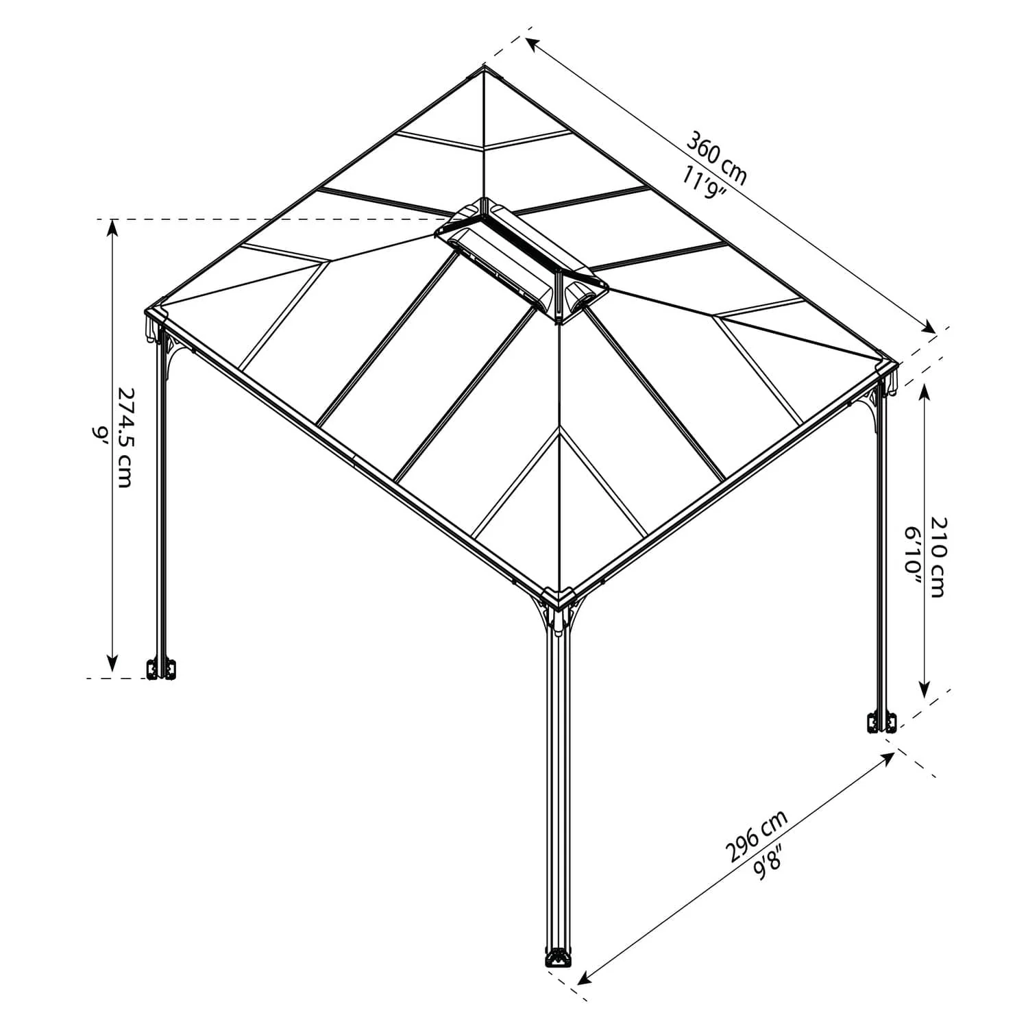 Palram - Canopia | Martinique 3600 10x12 ft Gazebo - Image 11