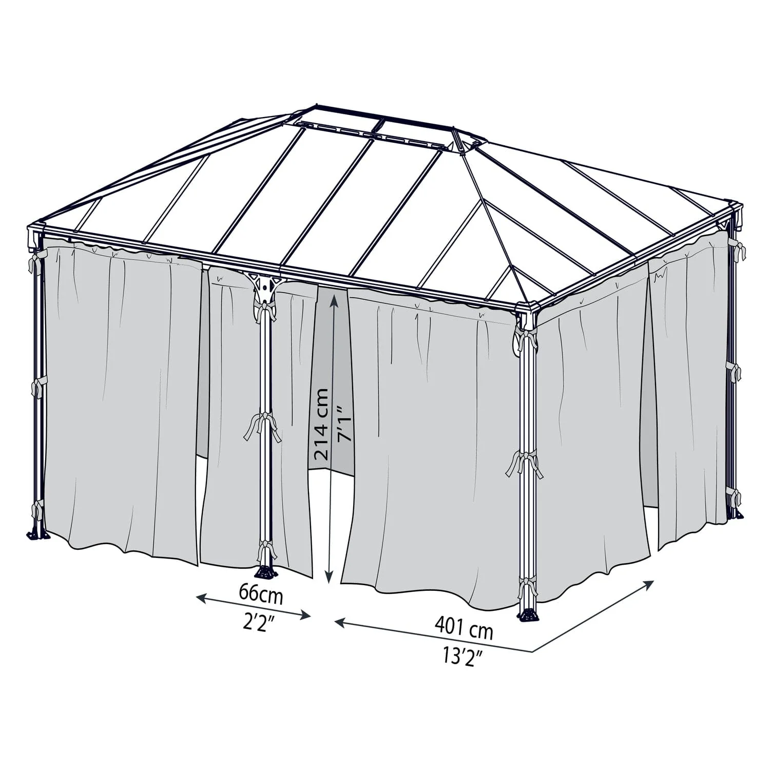 Palram - Canopia | Milano 4300/Martinique 5000 Gazebo Curtain Set - 6 Piece - Image 4