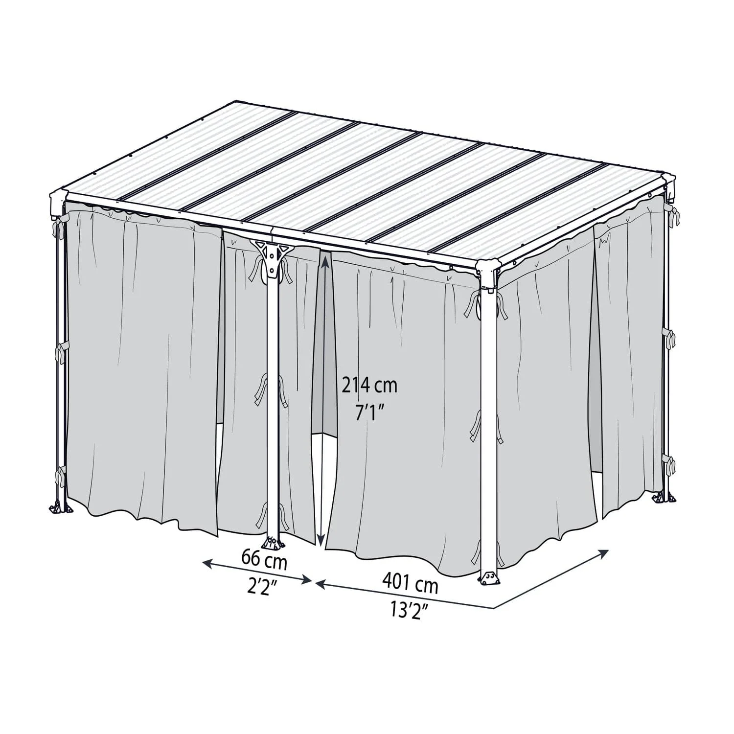 Palram - Canopia | Milano 4300/Martinique 5000 Gazebo Curtain Set - 6 Piece - Image 5