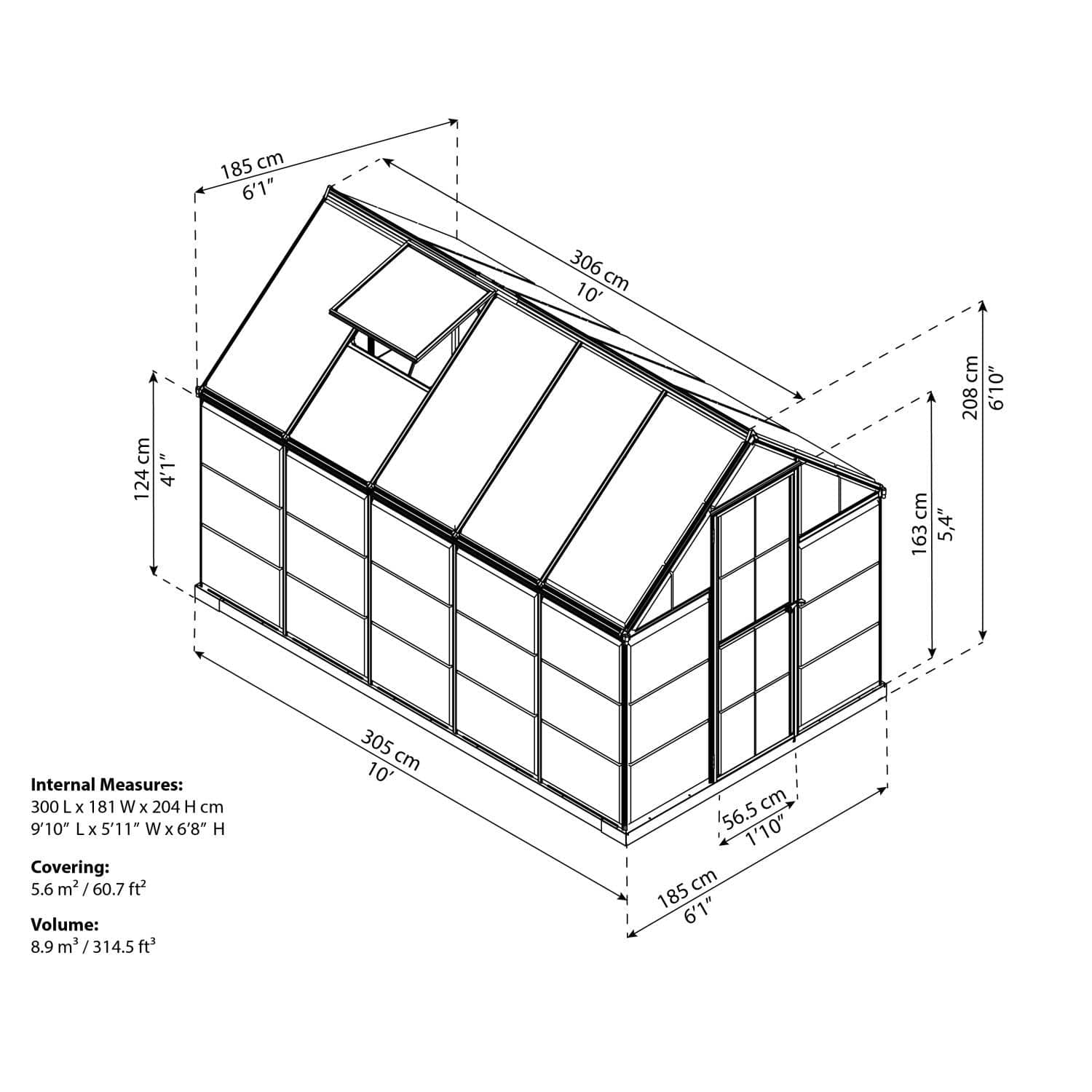 Palram - Canopia | 6x8 ft Mythos Greenhouse Kit - Gray With 4mm Twin-wall Polycarbonate Glazing - Image 10