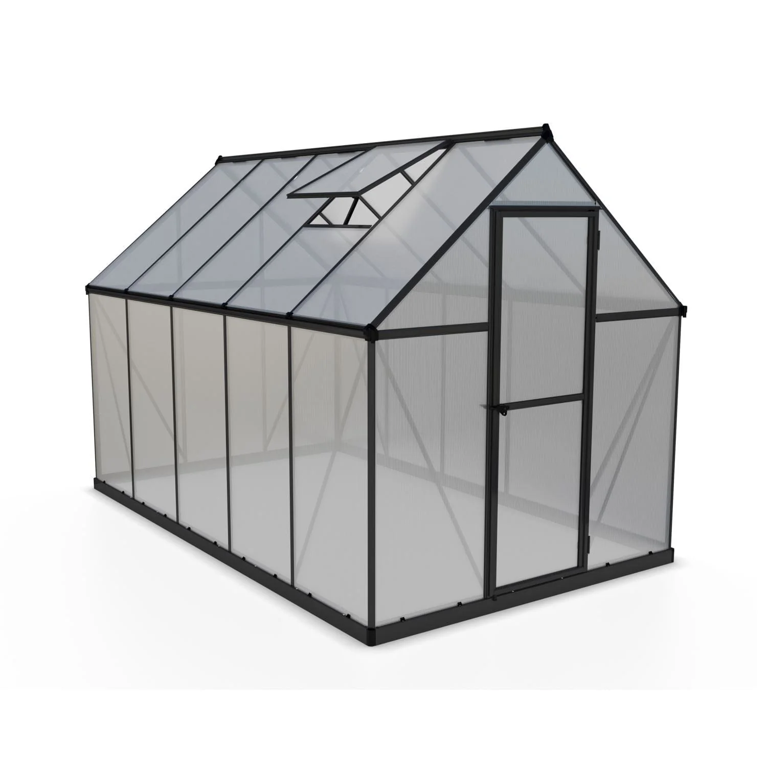 Palram - Canopia | 6x8 ft Mythos Greenhouse Kit - Gray With 4mm Twin-wall Polycarbonate Glazing - Image 8