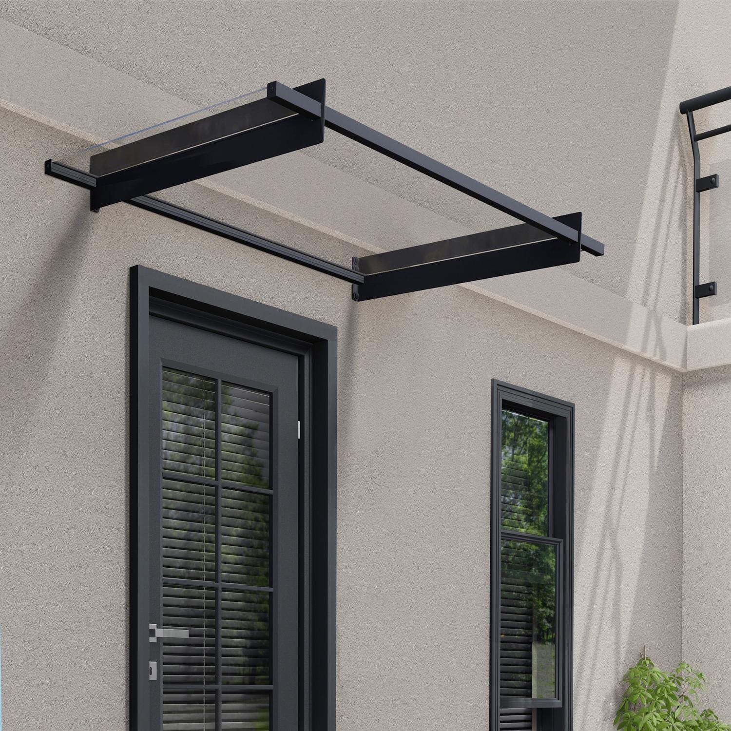 Palram - Canopia | Nancy Door Awning - Gray/Clear - Image 3