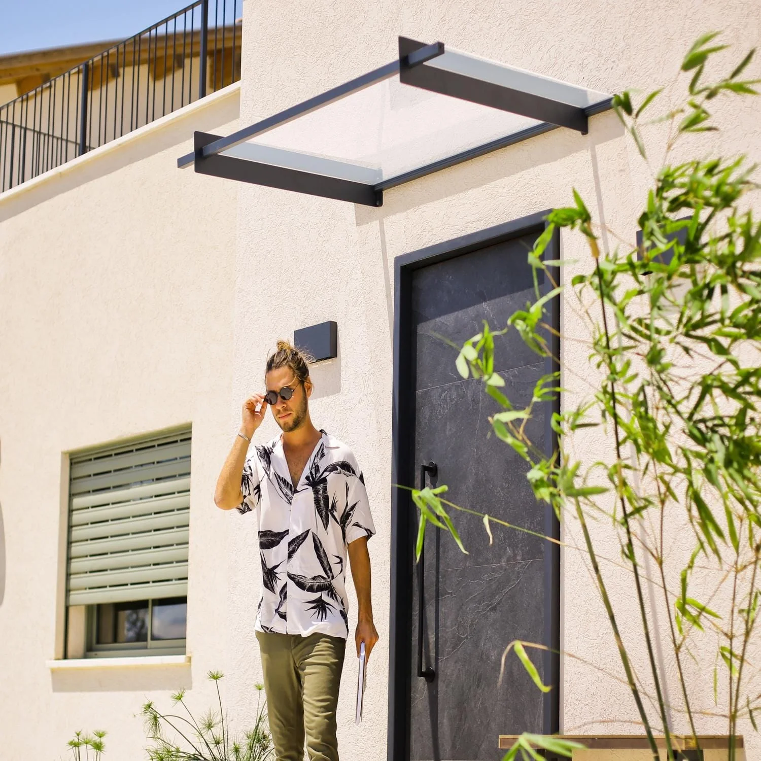 Palram - Canopia | Nancy Door Awning - Gray/Clear - Image 8